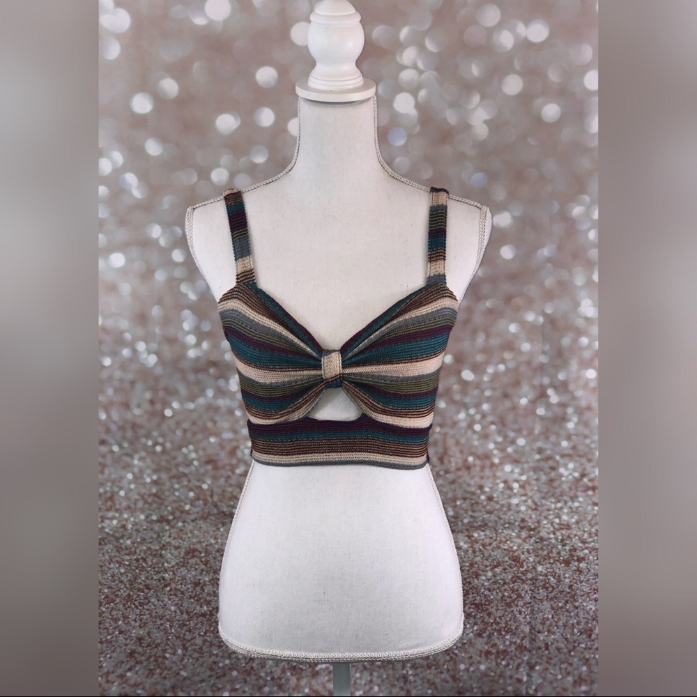 Striped crop tank top